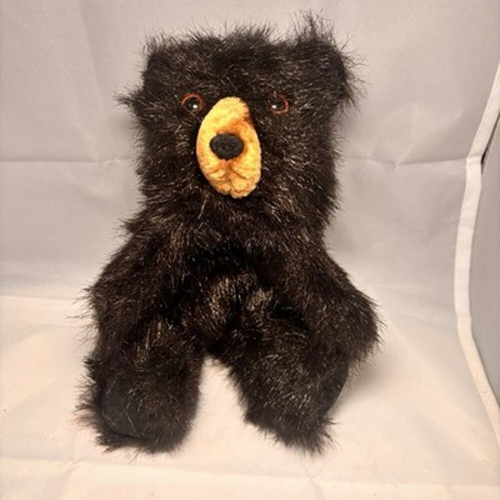 Folkmanis Black Bear Hand Puppet Plush 10โ Stuffed Animal Wildlife Toy